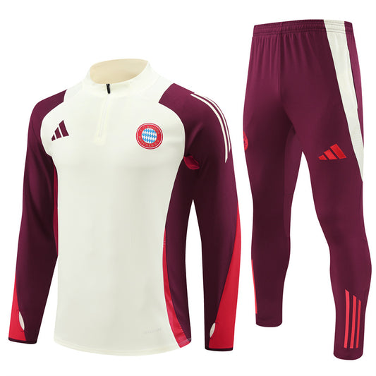 Bayern Munich Cream Half-Zip Training Tracksuit