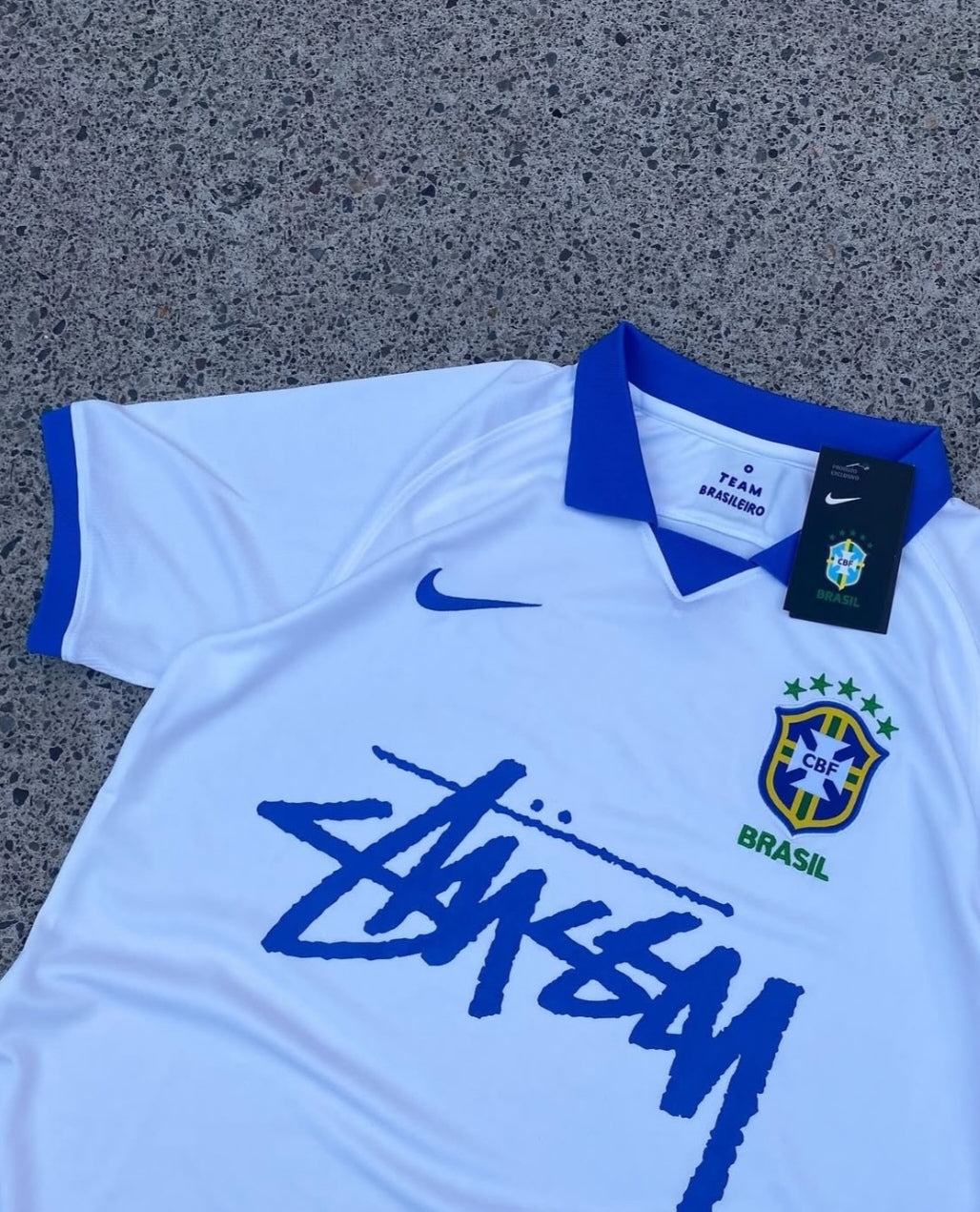 Brazil x Stüssy Special Edition Football Jersey White/Blue