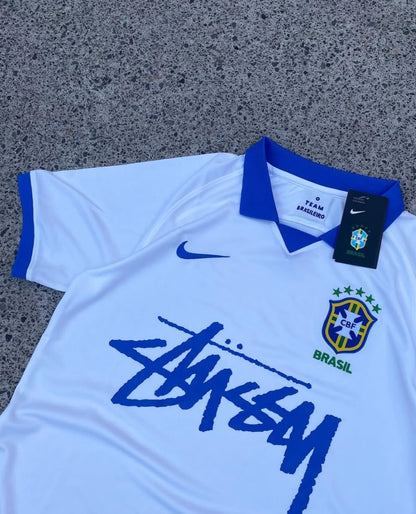 Brazil x Stüssy Special Edition Football Jersey White/Blue