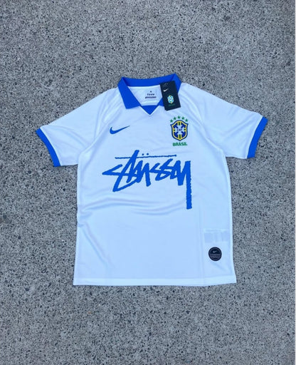 Brazil x Stüssy Special Edition Football Jersey White/Blue