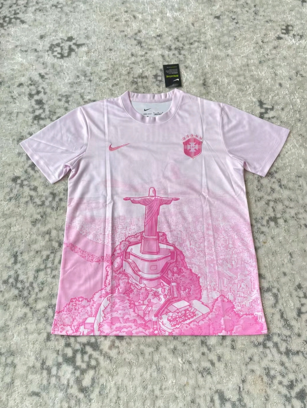 Brazil Pink Redeemer Special Edition Football Jersey