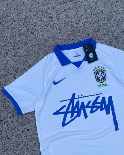 Brazil x Stüssy Special Edition Football Jersey White/Blue