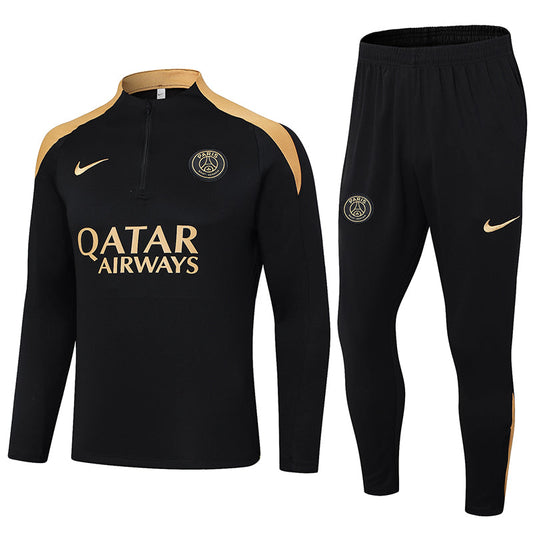 PSG Black and Gold Half-Zip Training Suit